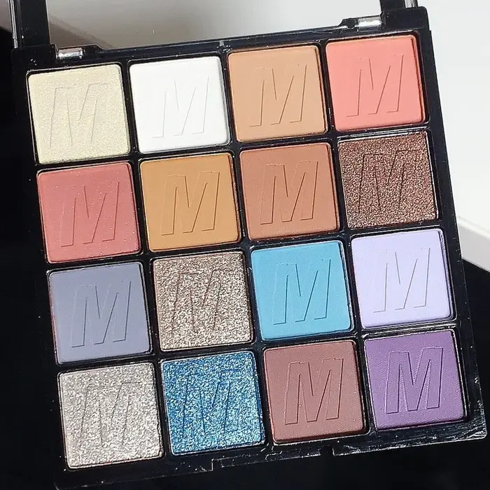 Palette de fards à paupières colorés, 16 couleurs, fard à paupières nacré, palettes de fards à paupi