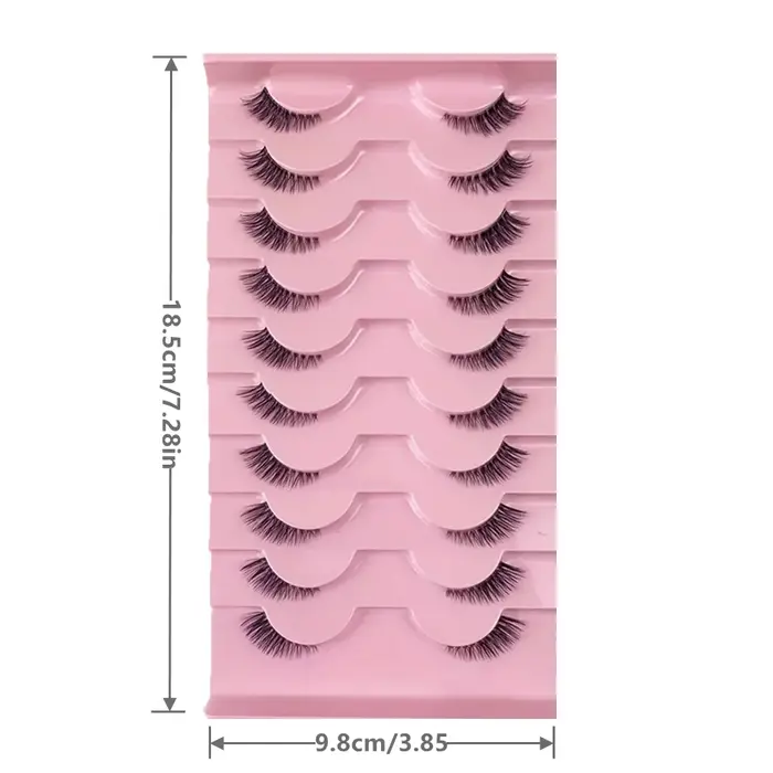 10 paires demi-cils aspect naturel vaporeux moelleux oeil de chat Look