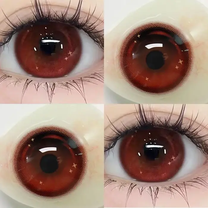 Lentilles de couleur naturelle pour les yeux, 2 pièces, lentilles de Contact de couleur annuelle pour les yeux, beauté rouge, mode, lentilles d'animation de grand diamètre, cosmétiques