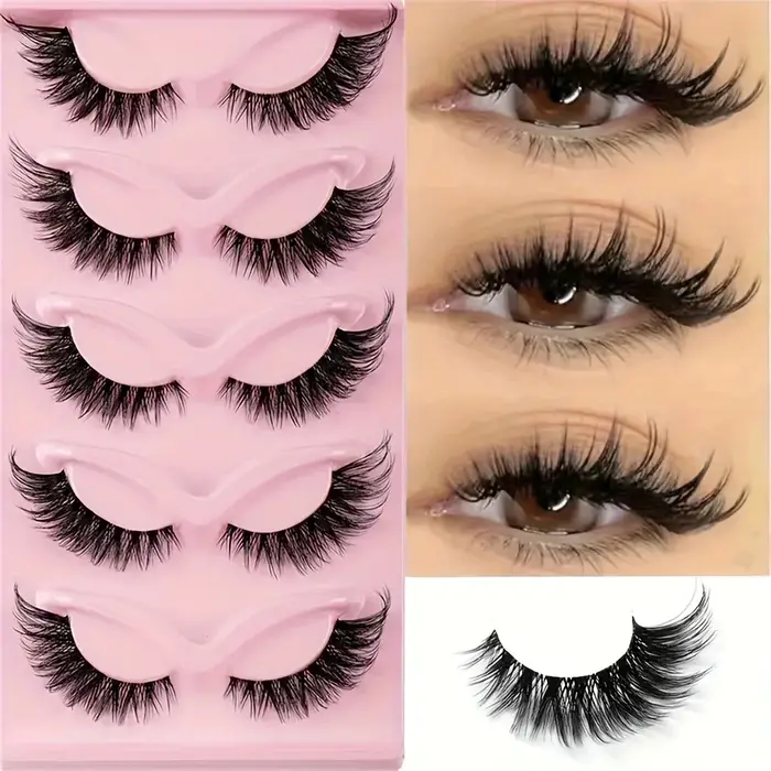 5 paires de faux cils-naturels longs