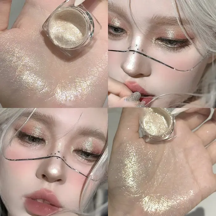Pots de fard à paupières en Gel liquide à paillettes éblouissantes