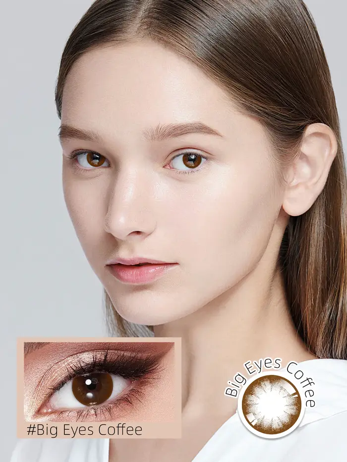 JARWAWA 1 Paire de Lentilles de Contact Colorées Coréennes Naturelles Effet Grandes Yeux Café Noir