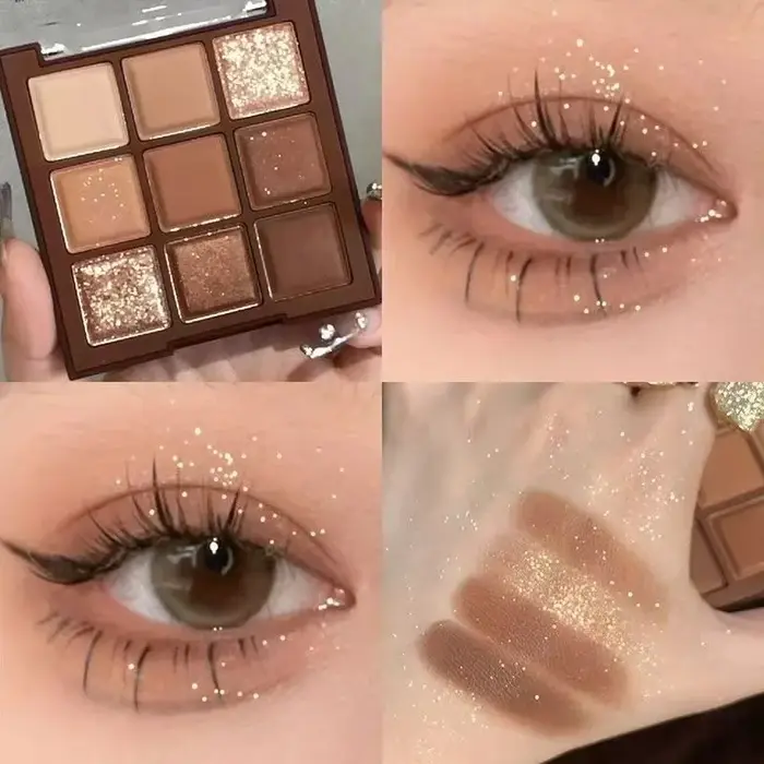 Palette de fards à paupières chocolat 9 couleurs