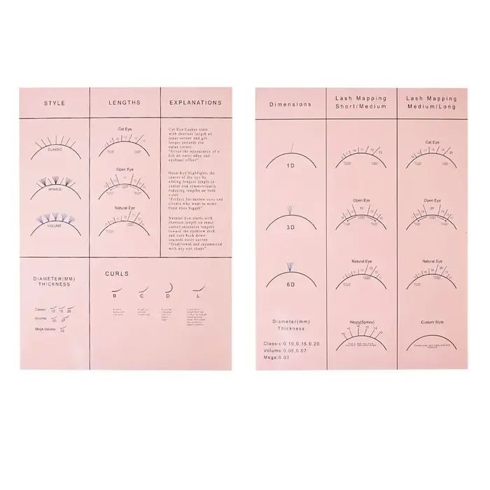 Tableau de carte de cils pour débutant