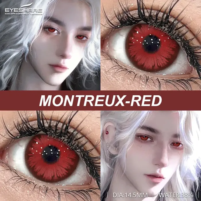 AMARA 1 paire de lentilles de Contact Cosplay rouge pour les yeux