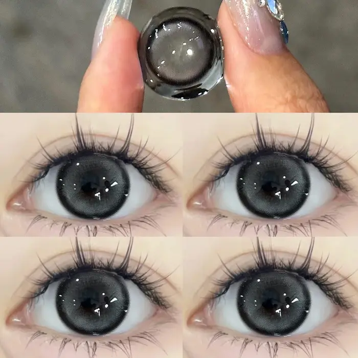Deux paires de lentilles de Contact de couleur des yeux noirs de grand diamètre