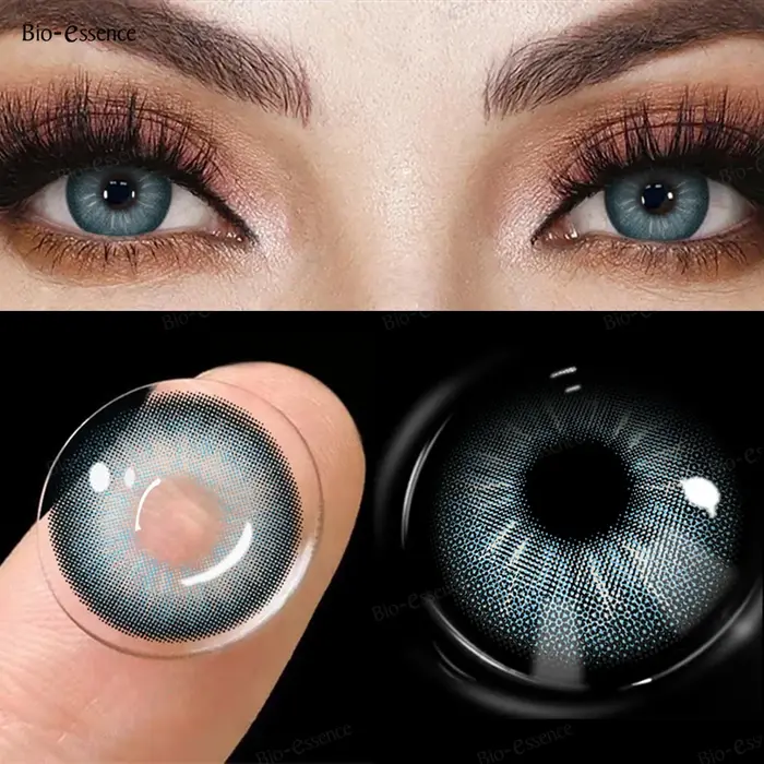 Bio-essence 1 paire de lentilles de contact colorées pour élèves, lentilles marron à la mode pour le maquillage, lentilles de cosplay, haute qualité, année des élèves naturels