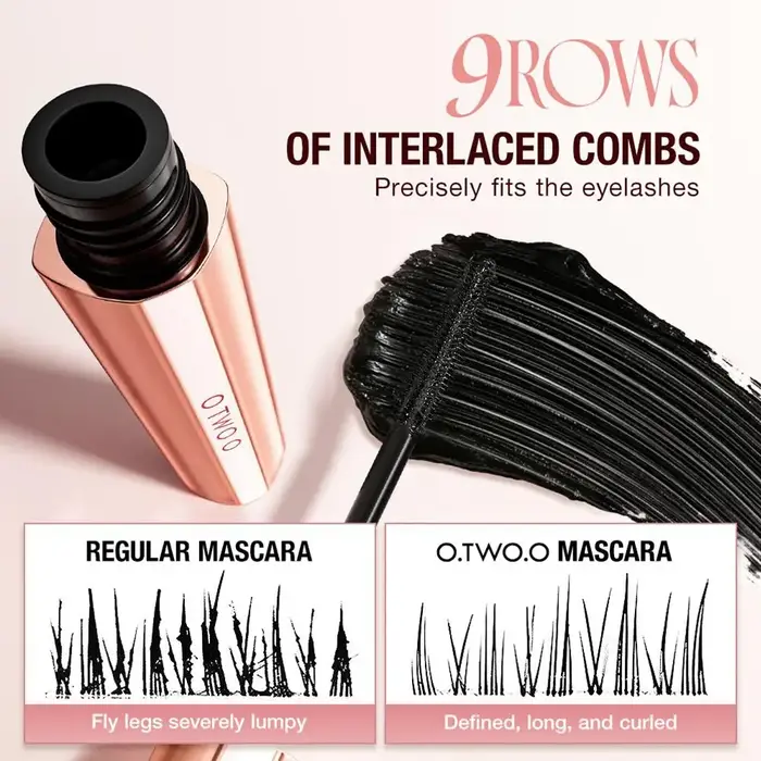 Mascara noir longue tenue, volume intense et allongeant, waterproof, anti-bavures, séchage rapide, sans grumeaux, effet recourbant pour un look audacieux