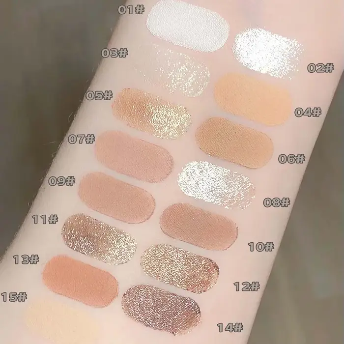 Eyeliner blanc brillant paillettes fard à paupières bâton Eye Liner stylo 15 couleurs mat marron rose nacré yeux maquillage éclaircir ver à soie