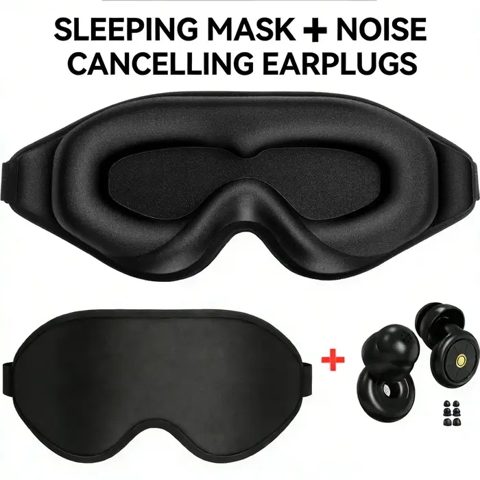 Masque de sommeil 3D pour dormir - Soulagement de l'insomnie, blocage de la lumière - Cache-œil - Sa