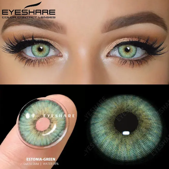 EYESHARE 1 paire de lentilles de Contact de couleur pour les yeux lentilles pour les yeux naturelles lentilles pour les yeux bleus lentilles marron élèves gris Contacts verts annuels