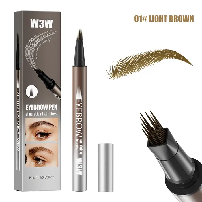 Stylo à sourcils liquide, effet sourcils simulés, longue tenue, résistant à la décoloration, impermé