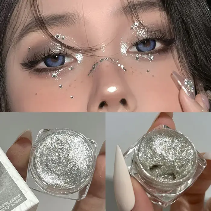 Pots de fard à paupières en Gel liquide à paillettes éblouissantes