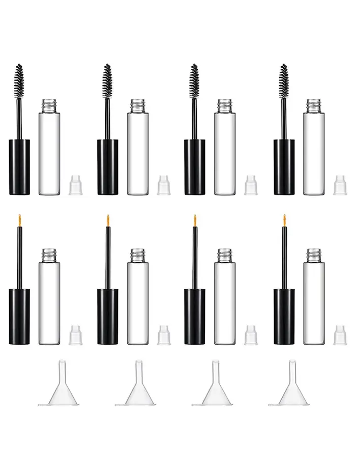 Ensemble de Tubes de Mascara vides de 10ml, 12 pièces, comprend 4 bouteilles de récipient de sérum p
