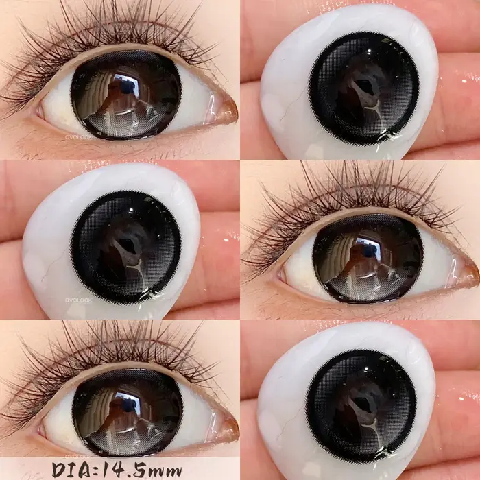 OVOLOOK - 1 paire (2 pièces) de lentilles de contact colorées intelligentes effet agrandissement des yeux