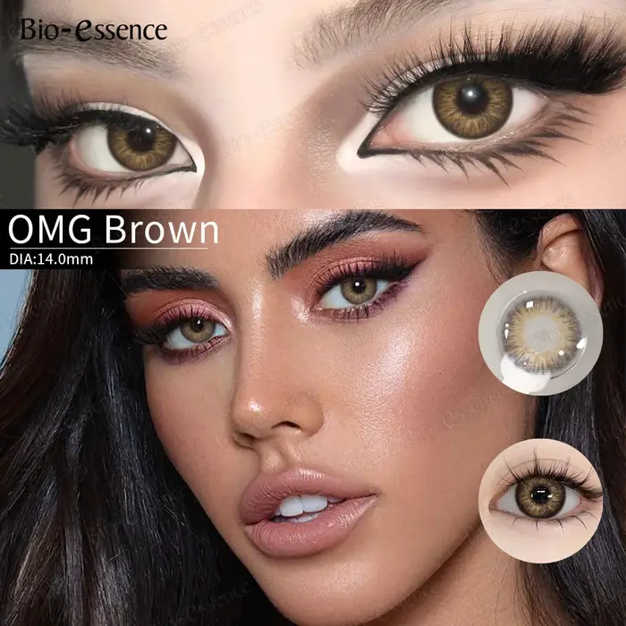 Bio-essence Nouvelle Série Marron Lentilles de Contact Réalistes Effet Naturel Pupille Grandes Yeux