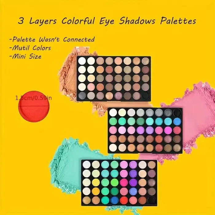 Maquillage pour les yeux 120 couleurs, Palette de fards à paupières 3 en 1, ombre à paupières imperm