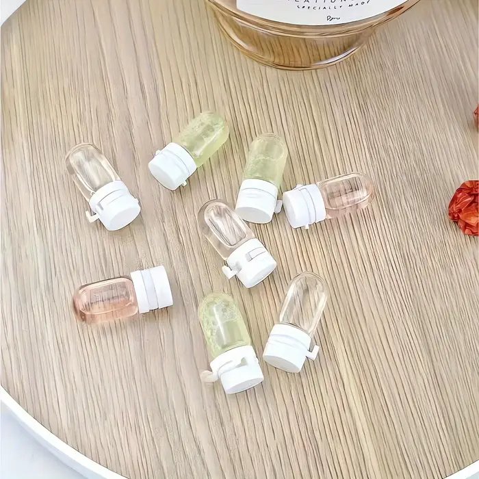 Bouteille de voyage transparente anti-fuite pour démaqucorporelle et gratitude, distributeur portable avec bouteille d'essence à couvercle rabattable séparée, 10 pièces