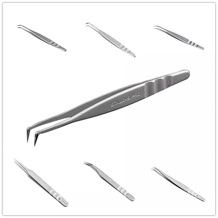 STALEKS Pro – pincettes droites et incurvées en acier inoxydable de haute précision, série TE, outil