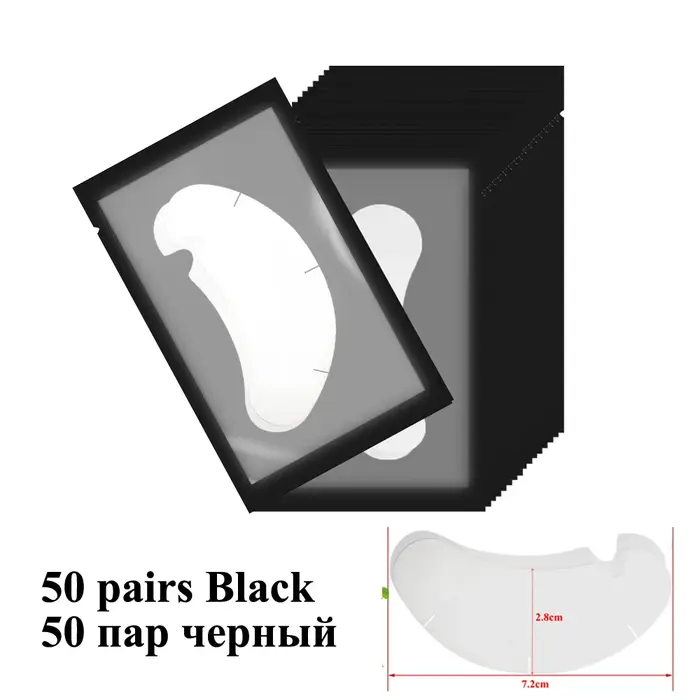 Patchs en papier pour extensions de cils, 50 paires, non pelucheux, sous les yeux, autocollants pour