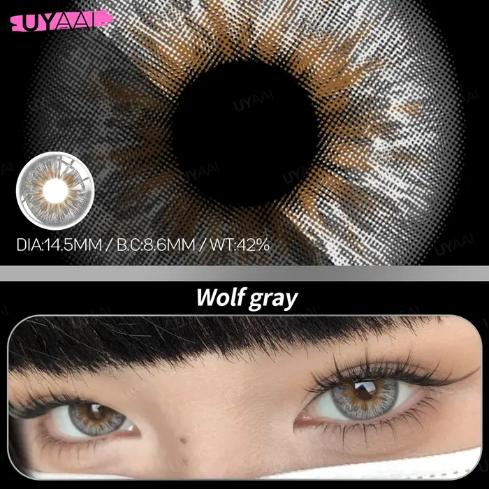 UYAAI lentilles de Contact de couleur marron naturel grands yeux