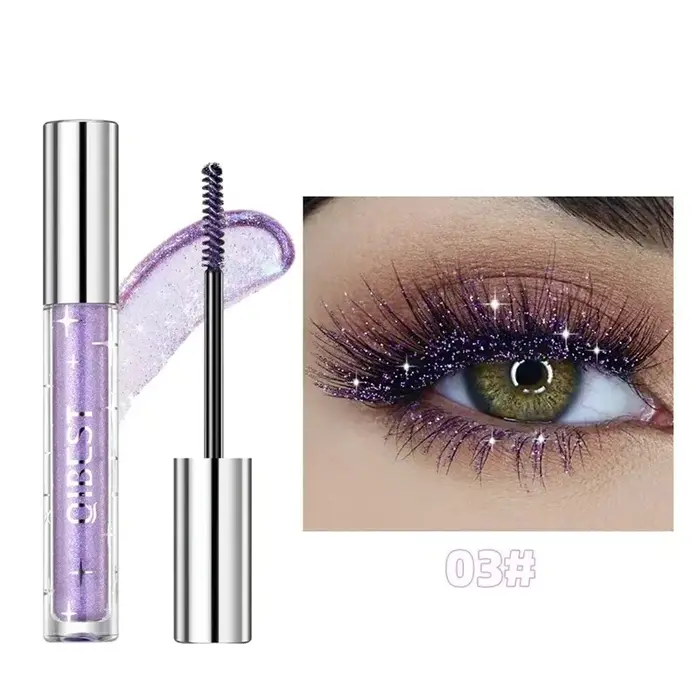 Mascara coloré 6 couleurs, maquillage de scène, diamant coloré, paillettes, longue durée, bouclage,