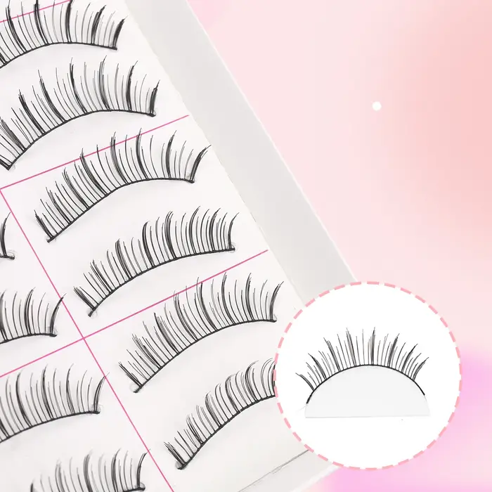 10 paires de faux cils naturels