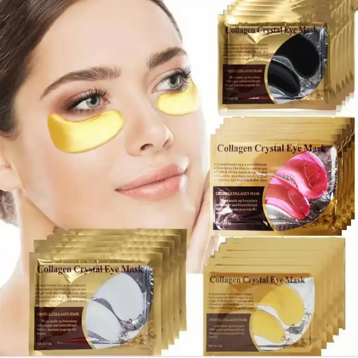 Masque pour les yeux en cristal de collagène doré