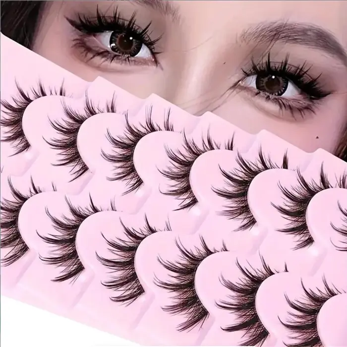 10 paires de faux cils effet yeux de chat - Extra longs et épais pour le maquillage et les extensions