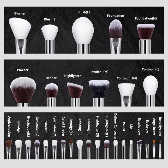 Ensemble de pinceaux de maquillage professionnels, 30 pièces, outils de beauté cosmétiques, fond de