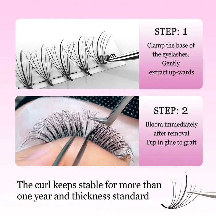 CoMango 7D 300/120fans pointy base premade hybrid fan eyelash extension single&mix8-15 faux vison wi