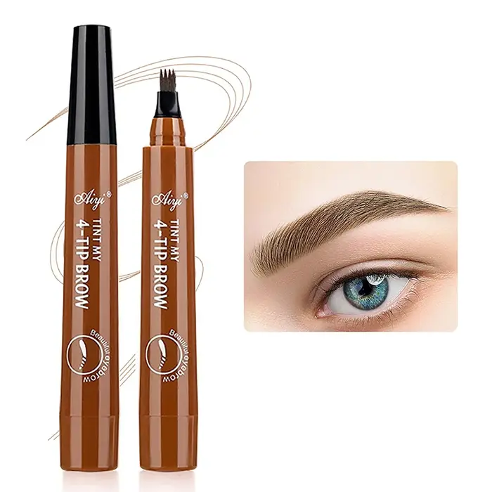 Crayon à sourcils à quatre pointes avec pointe à quatre extrémités, formule longue durée imperméable