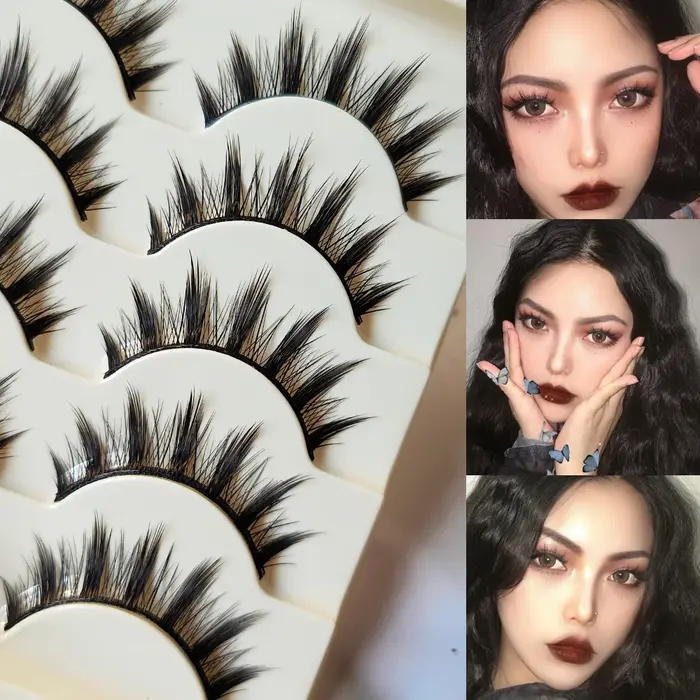 Faux cils naturels longs œil de chat