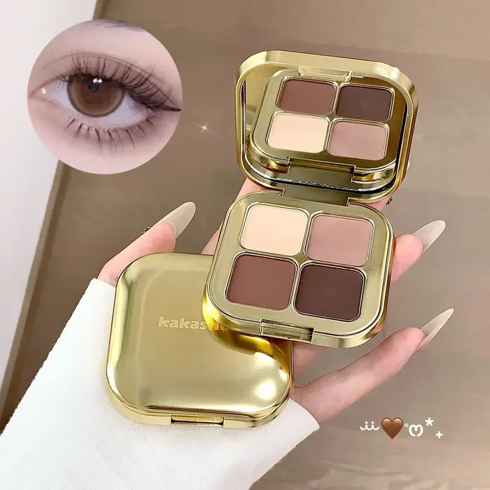 KAKASHOW 4 couleurs fard à paupières Palette mat miroitant nacré paillettes ombre