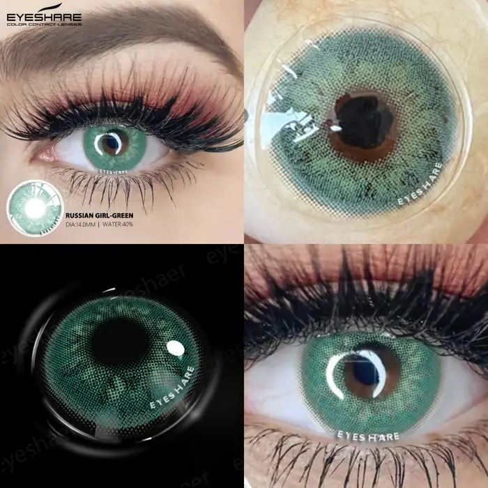 EYESHARE 2 pièces lentilles de contact colorées pour les yeux lentilles de contact bleu naturel annu