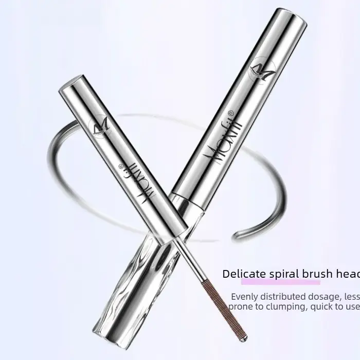 Mascara à tête de brosse en spirale imperméable-Tube en acier longue durée facile à appliquer-convient au