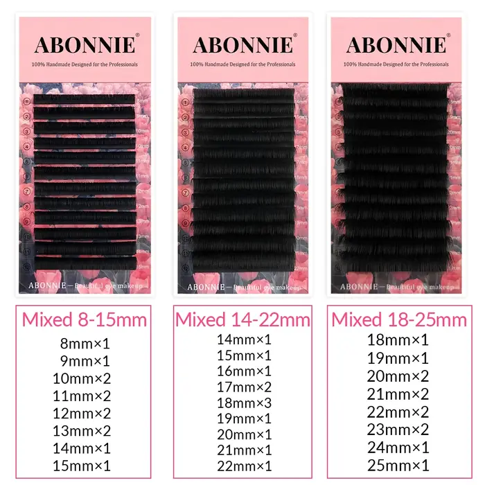 ABONNIE noir mat facile ventilateur cils cachemire floraison Extensions