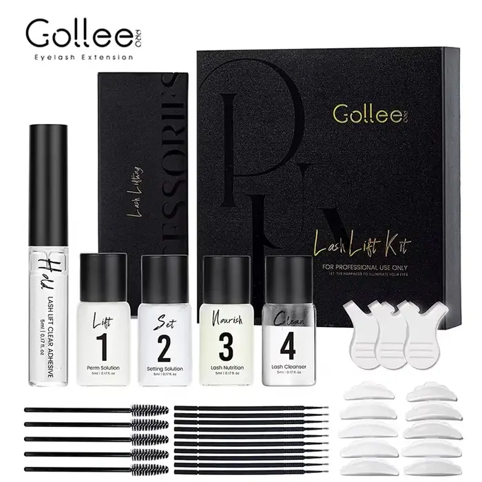 Gollee Kit de permanente de levage de cils durable 4-6 semaines ensemble