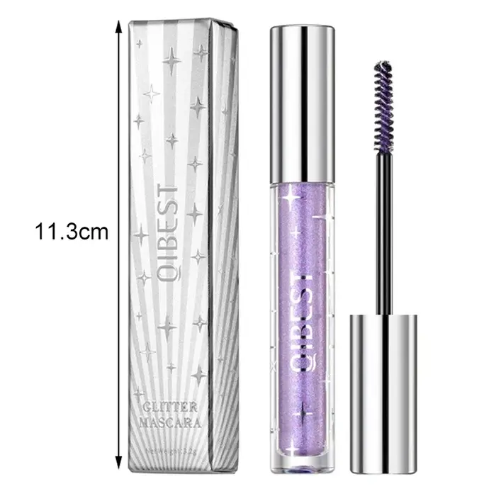Mascara à paillettes diamant argent or violet galaxie