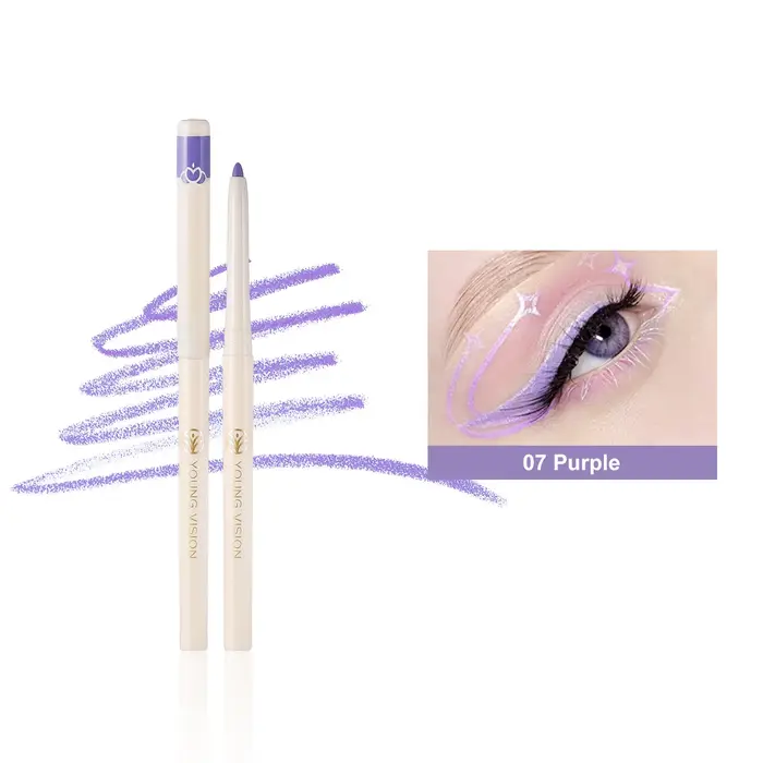 Crayon Eyeliner Rétractable 12 Couleurs Scintillant Anti-Bavure 2-en-1 Stylo Maquillage Multi-Fard à Paupières Haute Pigmentation Néon