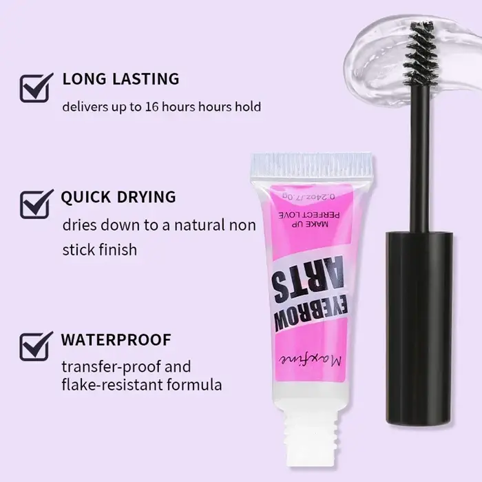 Mascara teinté pour sourcils imperméable longue durée, gel pour sourcils à brosse fine, maquillage naturel 3D pour sourcils effilés pour un style quotidien