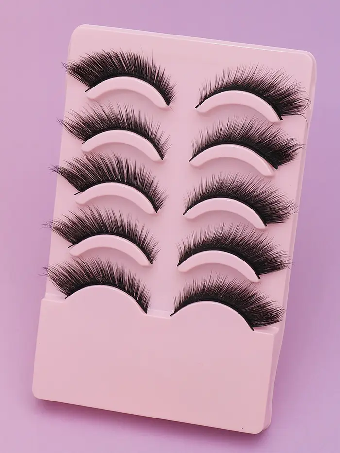5 paires de cils style aiguisé naturel beau usage effet confortable faux