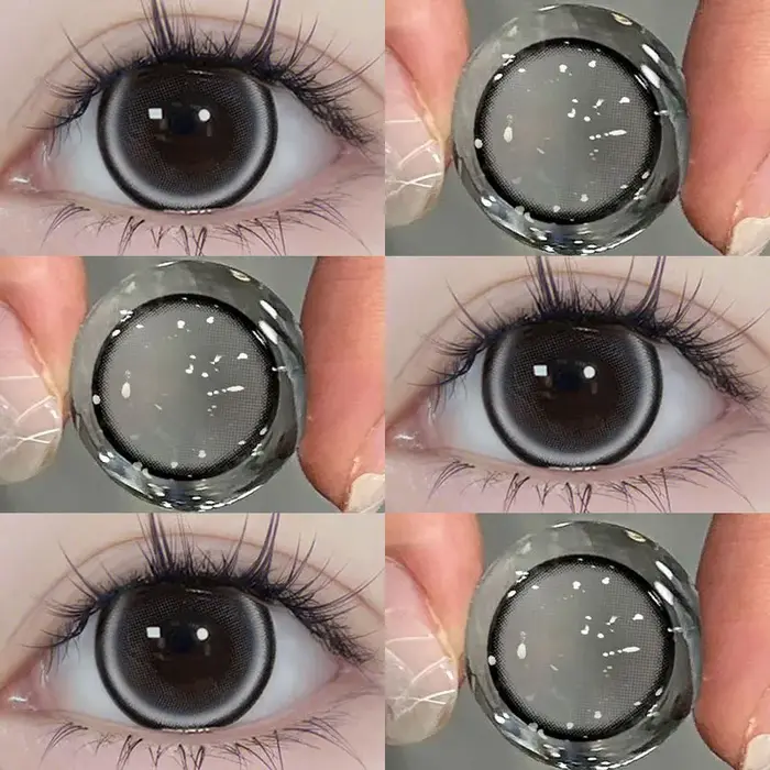 YIMEIXI 1 paire de lentilles de Contact noires 14.5mm pour les yeux avec myopie 0 à -8.00 degrés 1 jour utilisation