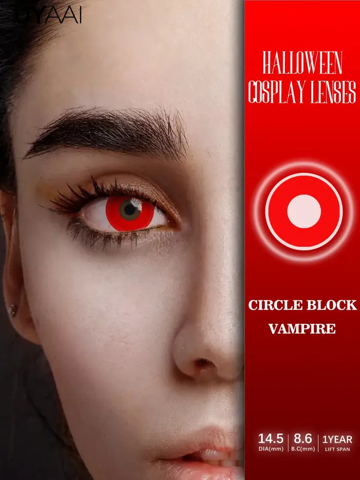 UYAAI Cosplay lentilles blanches Anime couleur des yeux noirs