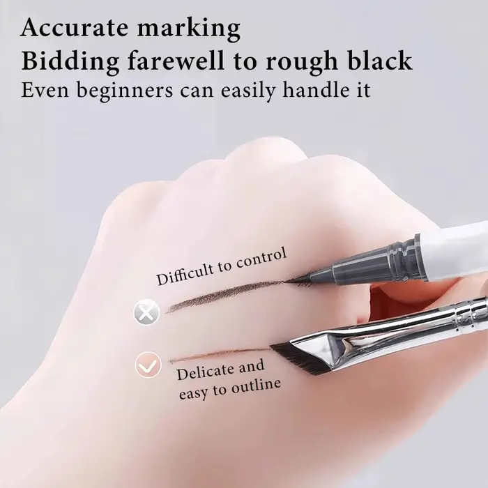 1/2/3 Pinceaux professionnels ultra-fins angulaires pour eye-liner, pinceaux plats à angle fin pour le contour des sourcils, pinceaux de précision pour le maquillage du visage, outils de maquillage