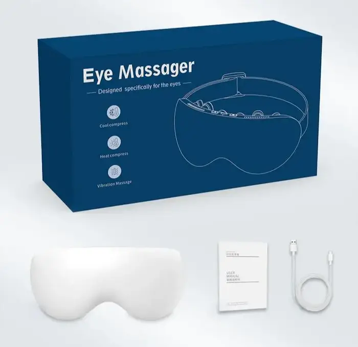 Masseur oculaire 2 en 1 avec 12 nœuds de massage de précision, vibration des points d'acupuncture, a