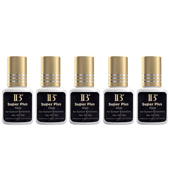 10 bouteilles IB IBeauty Super Plus colle pour Extensions de cils 5ml corée capuchon doré faux