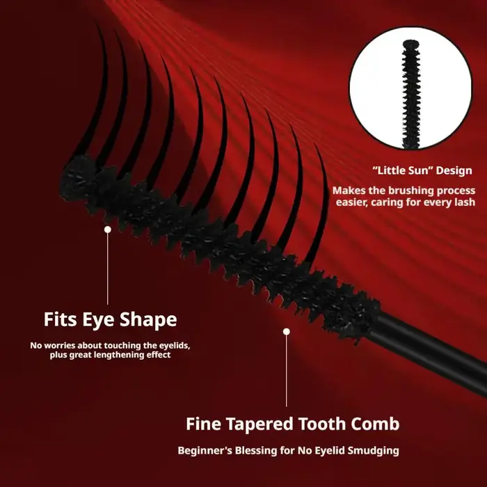 Mascara allongeant et recourbant Violin, waterproof, avec brosse fine et très fine pour un recourbement longue durée, sans bavures, pour un maquillage des yeux soigné.