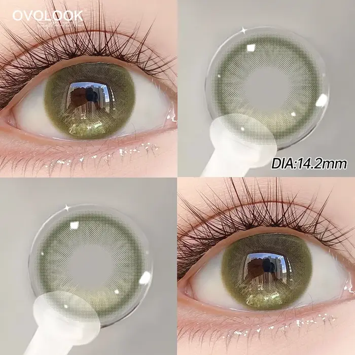 1 Paire de lentilles de contact marron grandes pour maquillage des yeux