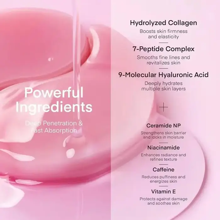 Patchs pour les yeux au collagène multi-peptides pour les yeux gonflés